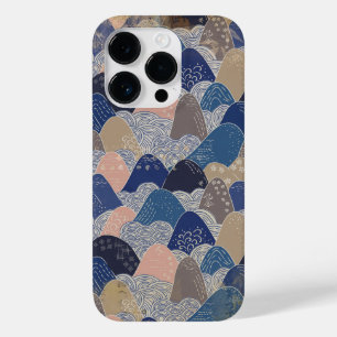 Vintage Stressed Japanese Stylised Mountains Case-Mate iPhone 14 Pro Case