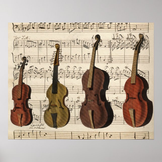 Vintage String Instruments Poster (Front)