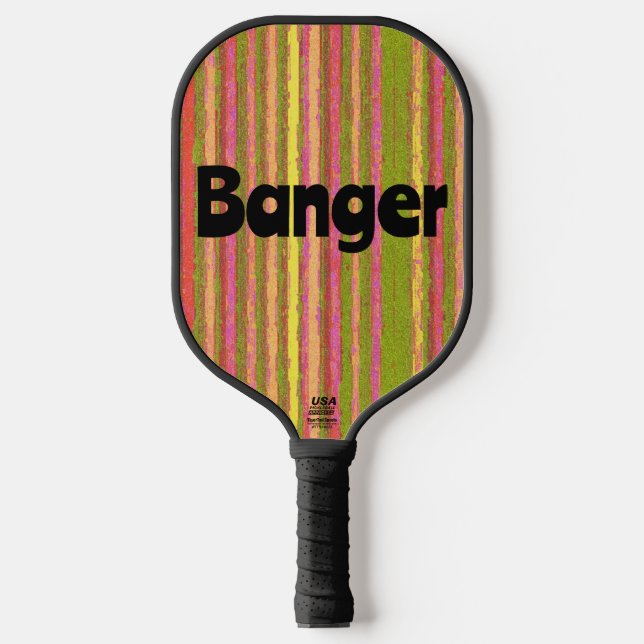 Vintage Stripe Banger Pickleball Paddle (Front)