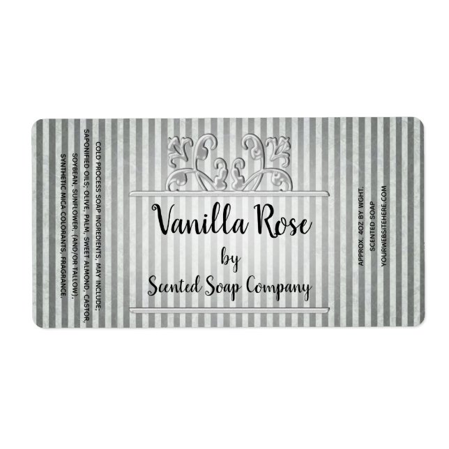 Vintage Stripe Cold Process Soap Label Template (Front)