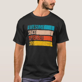 Vintage Stripe Color Awesome Since September 2009 T-Shirt