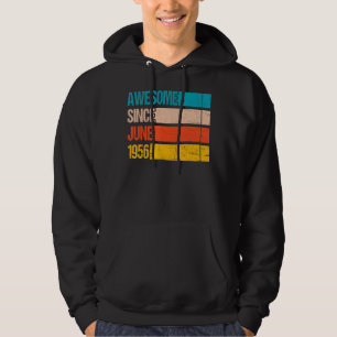 Vintage Stripe Colour Awesome Since June 1956 Birt Hoodie