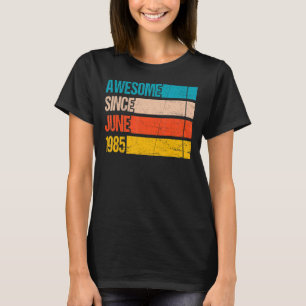 Vintage Stripe Colour Awesome Since June 1985 Birt T-Shirt