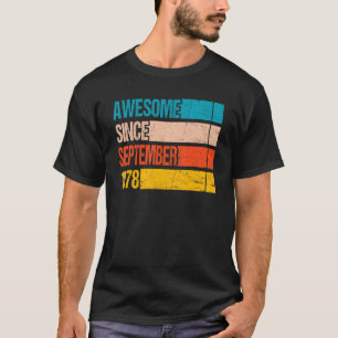 Vintage Stripe Colour Awesome Since September 1978 T-Shirt