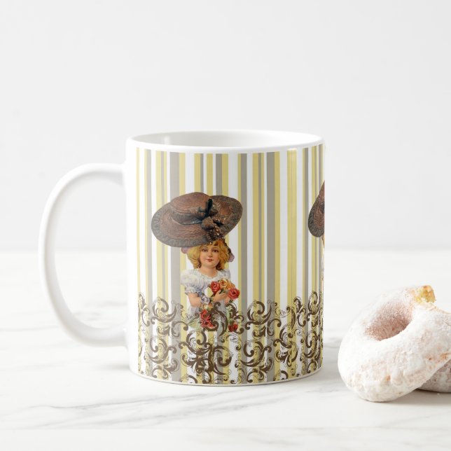 Vintage Stripe Mug (With Donut)