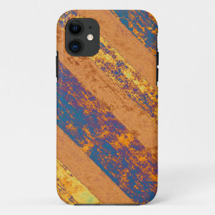 Vintage striped background (Yellow, Blue, Purple) iPhone 11 Case