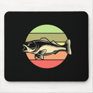 Vintage striped bass striper funny fisherman mouse mat