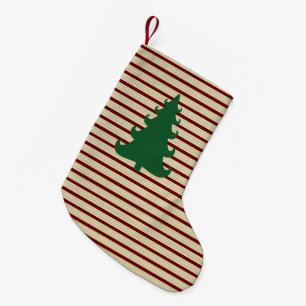 Vintage striped Christmas tree Small Christmas St Stocking