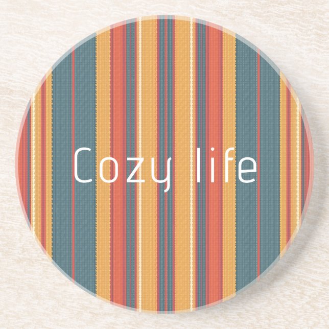 vintage striped coaster (Front)