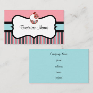 Vintage  Striped Cupcake Business Card