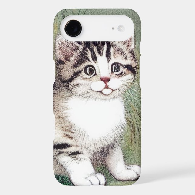 Vintage Striped Kitten Illustration Case-Mate iPhone Case (Back)