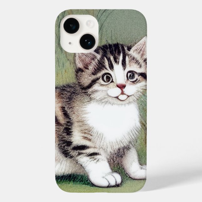 Vintage Striped Kitten Illustration Case-Mate iPhone Case (Back)