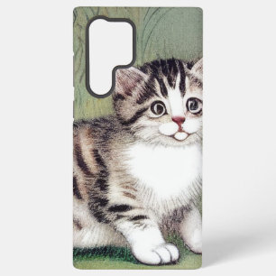 Vintage Striped Kitten Illustration Samsung Galaxy Case
