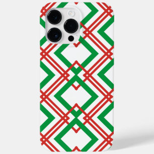 Vintage striped red and green  Case-Mate iPhone 14 pro max case