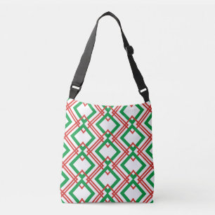 Vintage striped red and green crossbody bag