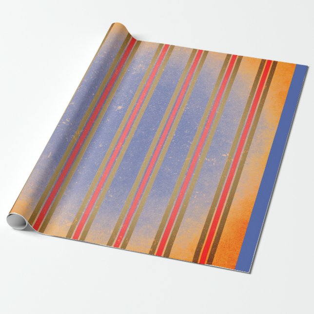 VINTAGE STRIPED WRAPPING PAPER FOR CHRISTMAS (Unrolled)