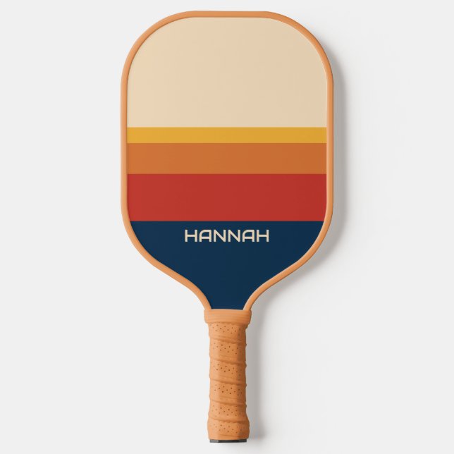 Vintage Stripes Personalised Name Pickleball Paddle (Front)