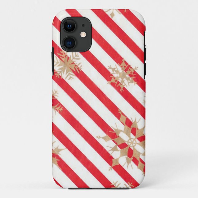 Vintage Stripes & Snowflakes Case-Mate iPhone Case (Back)