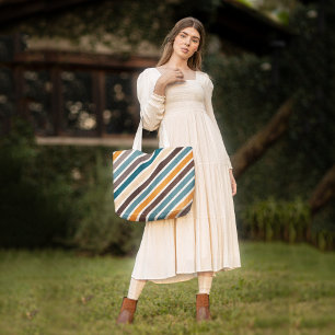 Vintage stripes tote bag