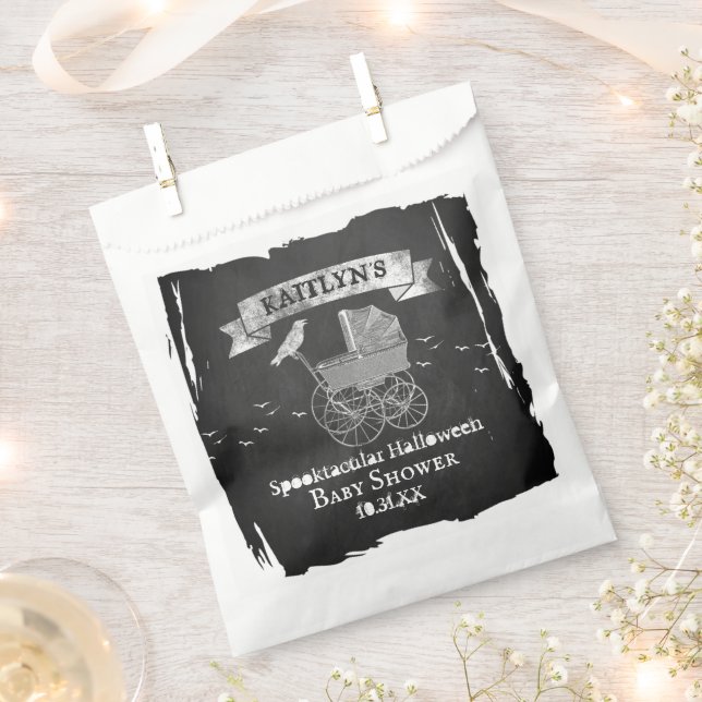Vintage Stroller Halloween Baby Shower Favour Bags (Clipped)