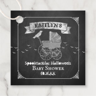 Vintage Stroller Halloween Baby Shower Favour Tags