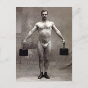 Vintage Strongman Postcard