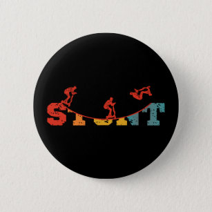 Vintage Stunt Scooter Tricks Design Gift for Boys 6 Cm Round Badge