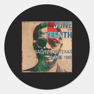 Vintage Style 1865 Juneteenth Galveston Texas Blac Classic Round Sticker