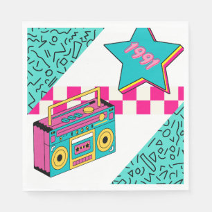 Vintage Style 1991 Stereo Napkin