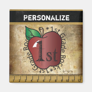 Vintage Style 1st Grade Teacher Magnet