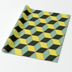 vintage style 3D geometric seamless pattern with c Wrapping Paper