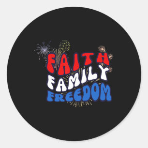 Vintage Style 4th Of July Usa Independence Day Pat Classic Round Sticker