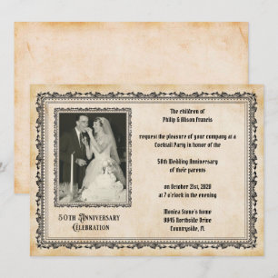 Vintage Style 50th Anniversary Celebration Invitation