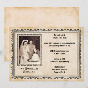 Vintage Style 60th Anniversary Celebration Invitation