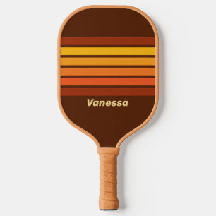 Vintage Style Across Striping with Name Pickleball Paddle