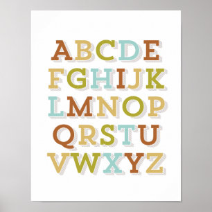 Vintage Style Alphabet Poster