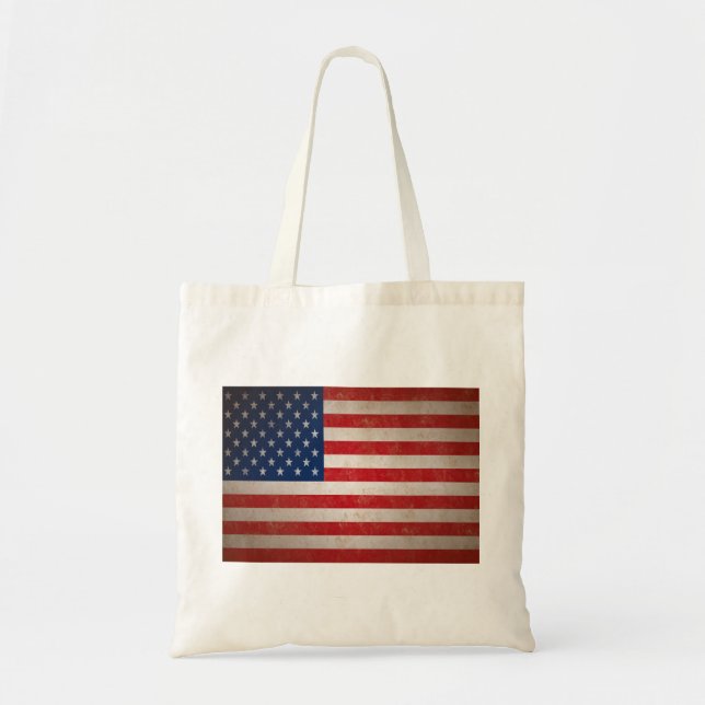 Vintage Style American Flag Patriotic Design Tote Bag (Front)