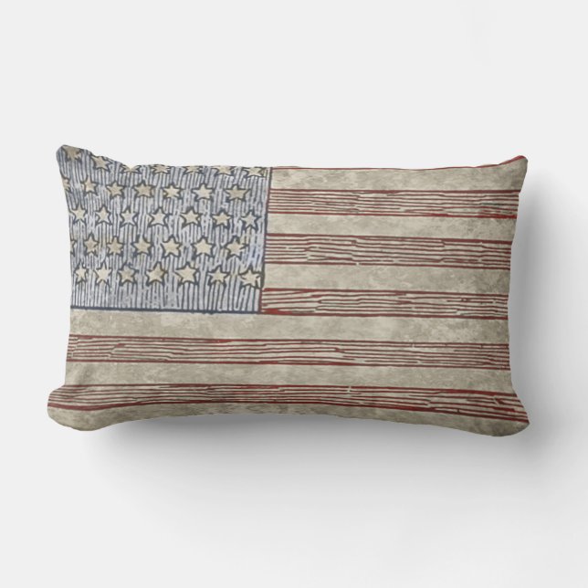 Vintage Style American Flag Pillow (Front)