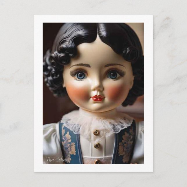 Vintage Style Art Doll Postcard (Front)