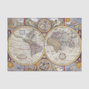 Vintage Style Atlas Maps Tissue Paper