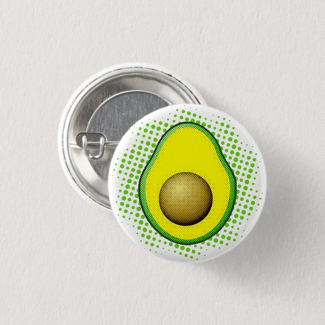Vintage Style Avocado Drawing 3 Cm Round Badge (Front & Back)