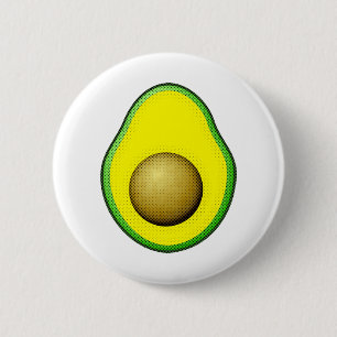 Vintage Style Avocado Drawing 6 Cm Round Badge