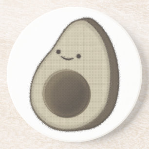 Vintage Style Avocado Drawing Coaster