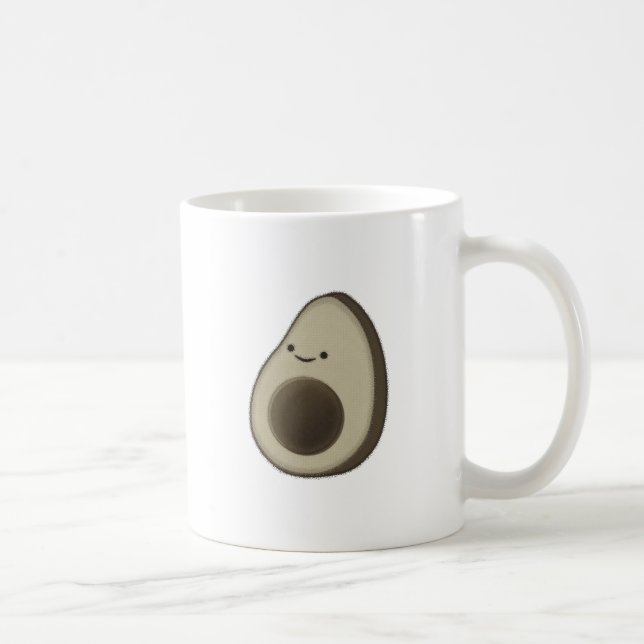 Vintage Style Avocado Drawing Coffee Mug (Right)