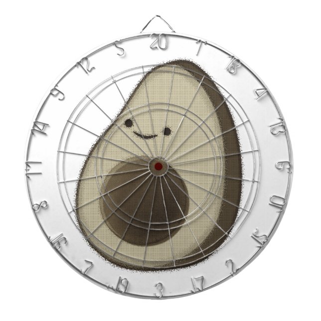 Vintage Style Avocado Drawing Dartboard (Front)