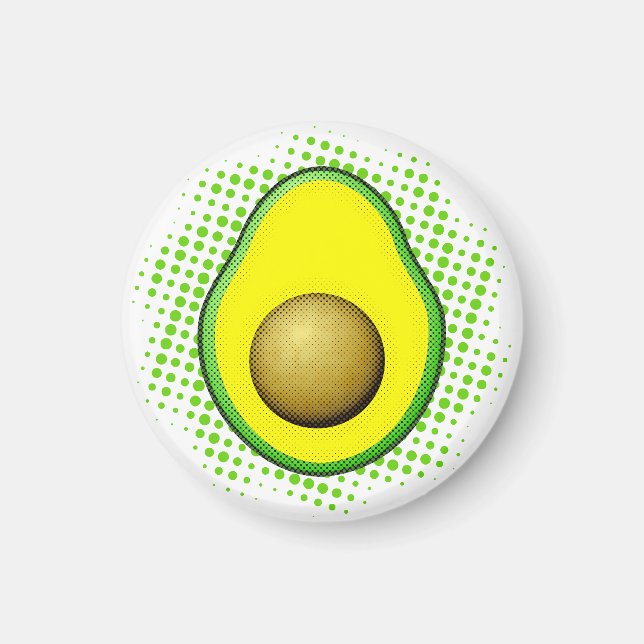 Vintage Style Avocado Drawing Magnet (Front)