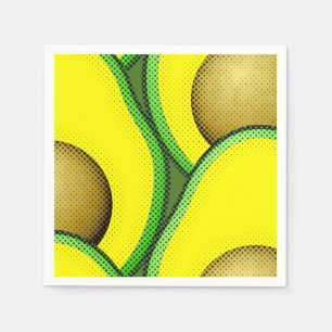 Vintage Style Avocado Drawing Napkin