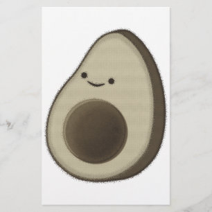 Vintage Style Avocado Drawing Stationery