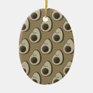 Vintage Style Avocado Pattern Ceramic Tree Decoration