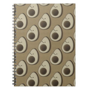 Vintage Style Avocado Pattern Notebook